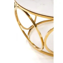VENUS 2 sofabord, Hvid marmor / guld
