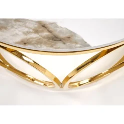 VENUS 2 sofabord, Hvid marmor / guld
