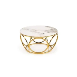 VENUS 2 sofabord, Hvid marmor / guld