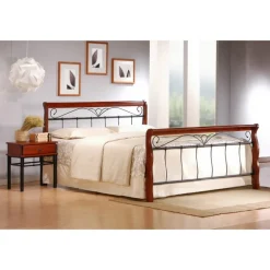 VERONICA seng 160x200 cm - ant. kirsebær og Sort