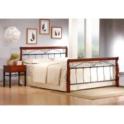 VERONICA seng 160x200 cm - ant. kirsebær og Sort