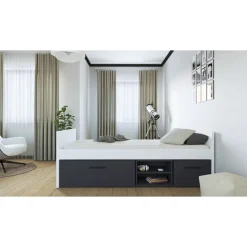 VERSO BAZA Komplet børneseng 90x200 - Hvid/Sort