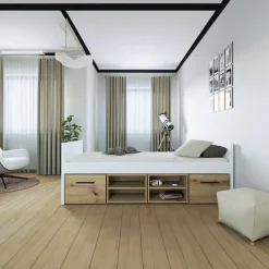 VERSO BAZA Komplet børneseng 90x200 - Hvid/EG