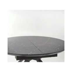 VERTIGO Udvidelsesbord, - Top - Sort Marmor, Ben - Sort