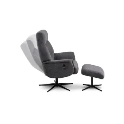 Villads lænestol + skammel - Antracit