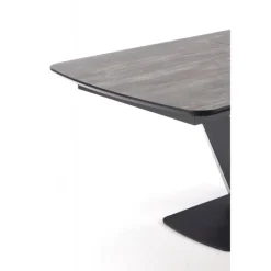 VINSTON Spisebord med udtræk, - top - MørkeGrå / Sort, ben - Sort