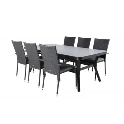 Virya t Loungesæt - Havemøbelsæt - Sort,Grå