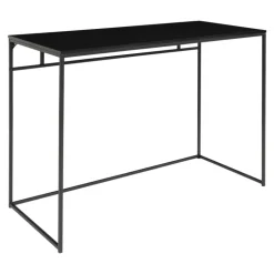 Vita Skrivebord - Skrivebord med sort ramme og sort bordplade 100x45x75 cm