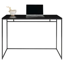 Vita Skrivebord - Skrivebord med sort ramme og sort bordplade 100x45x75 cm