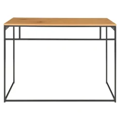 Vita Skrivebord - Skrivebord med sort ramme og egetræslook bordplade 100x45x75 cm