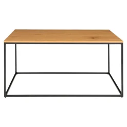 Vita Sofabord - Sofabord med sort ramme og egetræslook bordplade 60x90x45 cm