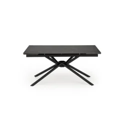 VITORINO Spisebord med udtræk, - bordplade - Sort marmor, ben - Sort