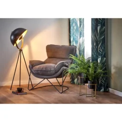 VOLKER lænestol MørkeGrå/Sort