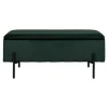 Watford Bænk - Bænk i grøn velour m. opbevaring