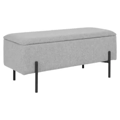 Watford Bænk - Bænk i lysegrå m. opbevaring