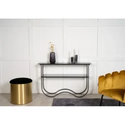 Wavy Sidebord - Sort og Hvid Glass