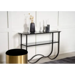 Wavy Sidebord - Sort og Hvid Glass