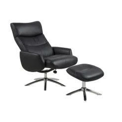 WESTFIELD -A1 lænestol inkl. fodskammel - Læder