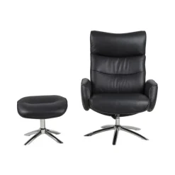 WESTFIELD -A1 lænestol inkl. fodskammel - Læder