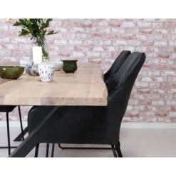 Westwood plankebord 200x95 - Hvidolieret egetræ/Sort