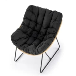 WHISPER lounge stol, Sort/Naturlig