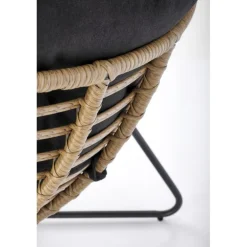 WHISPER lounge stol, Sort/Naturlig