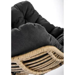 WHISPER lounge stol, Sort/Naturlig