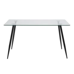 Wilma spisebord 140x80 cm - Glas/Sort
