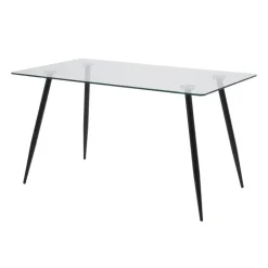 Wilma spisebord 140x80 cm - Glas/Sort