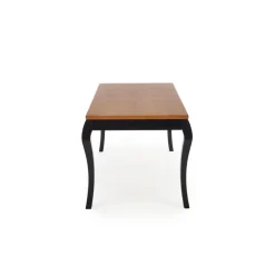 WINDSOR Spisebord med udtræk, - mørk eg/Sort