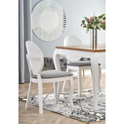 WINDSOR Spisebordmedudtræk, - Mørk Eg/Hvid