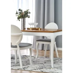 WINDSOR Spisebordmedudtræk, - Mørk Eg/Hvid