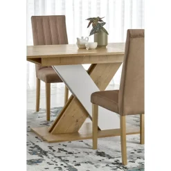 XARELTO Spisebord med udtræk, lancelot eg / Hvid