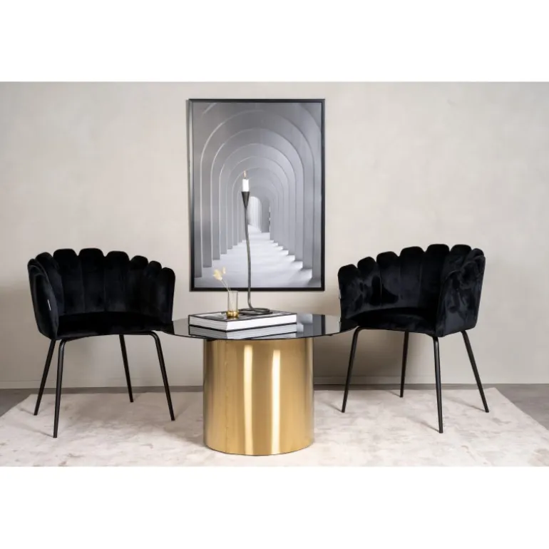 Ystad Bord - Sort og Brushed Messing