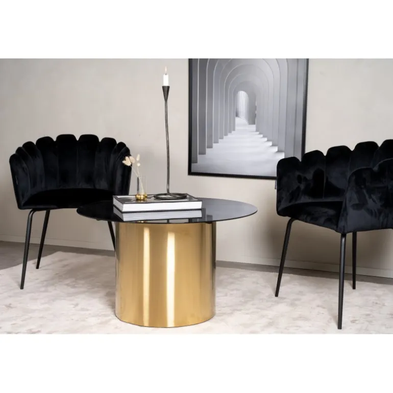 Ystad Bord - Sort og Brushed Messing