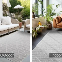 Zagora Udendørs tæppe Rhombus - Grå