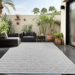 Zagora Udendørs Tæppeløber Rhombus - Grå