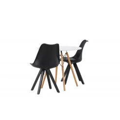 Zeno Rundt Spisestuesæt - Sort og Hvid