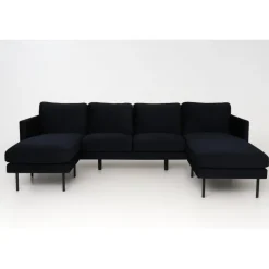 Zoom U-Sofa - Sort Velour
